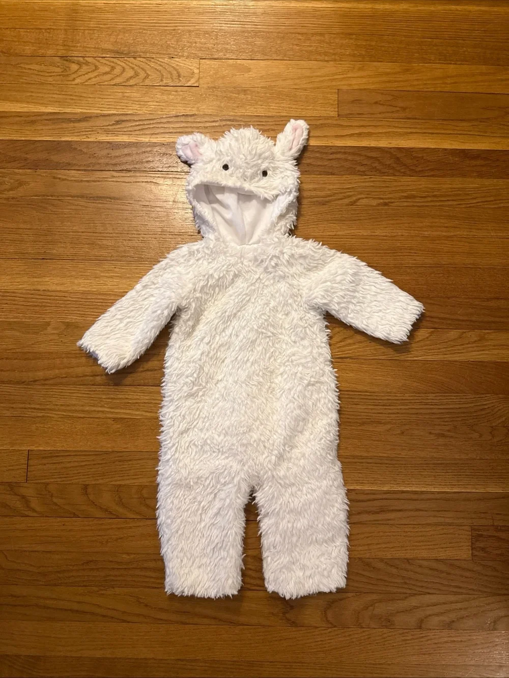 Pottery Barn Kids Lamb Sheep Jumpsuit Halloween Costume Fluffy White 12-18Months